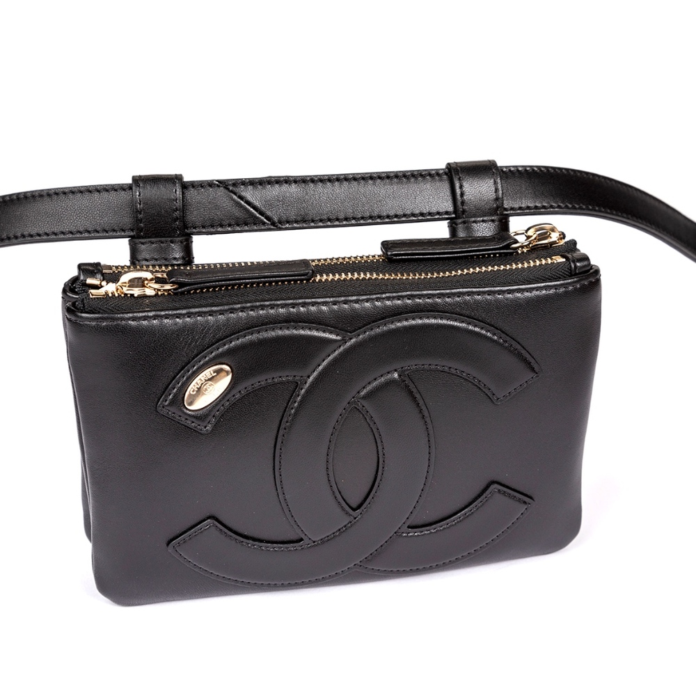 CHANEL Lambskin CC Mania Waist Belt Bag Black - Picture 4 of 8